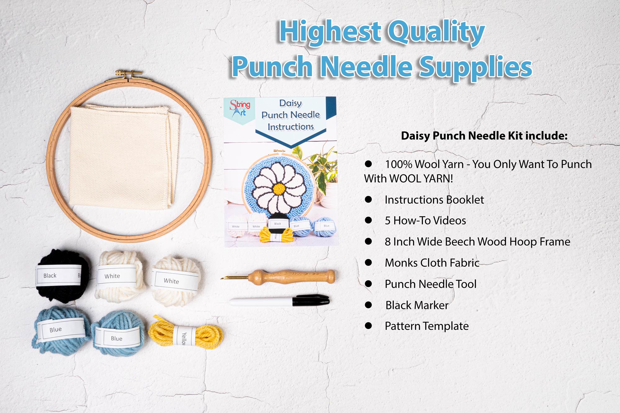 Daisies & Peonies Punch Needle Kit