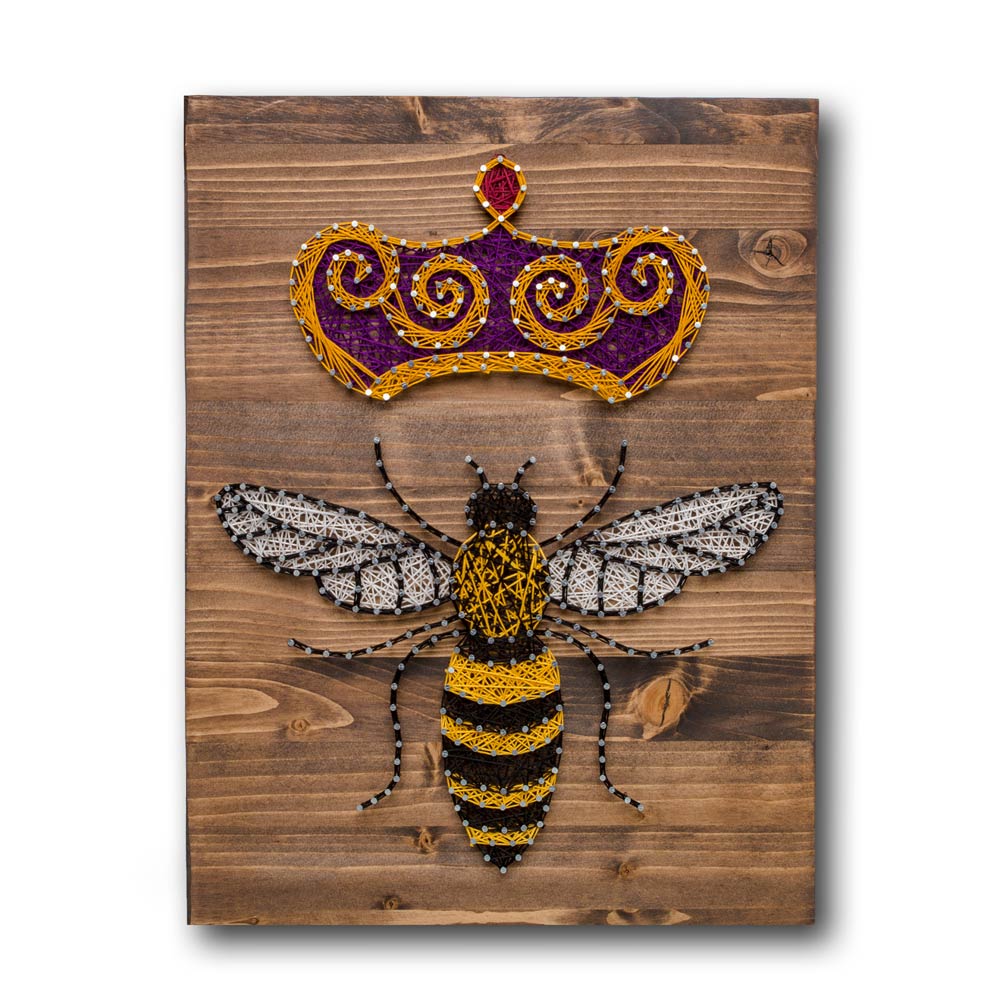  (Honey bee Golden Pattern Queen Crown Textile