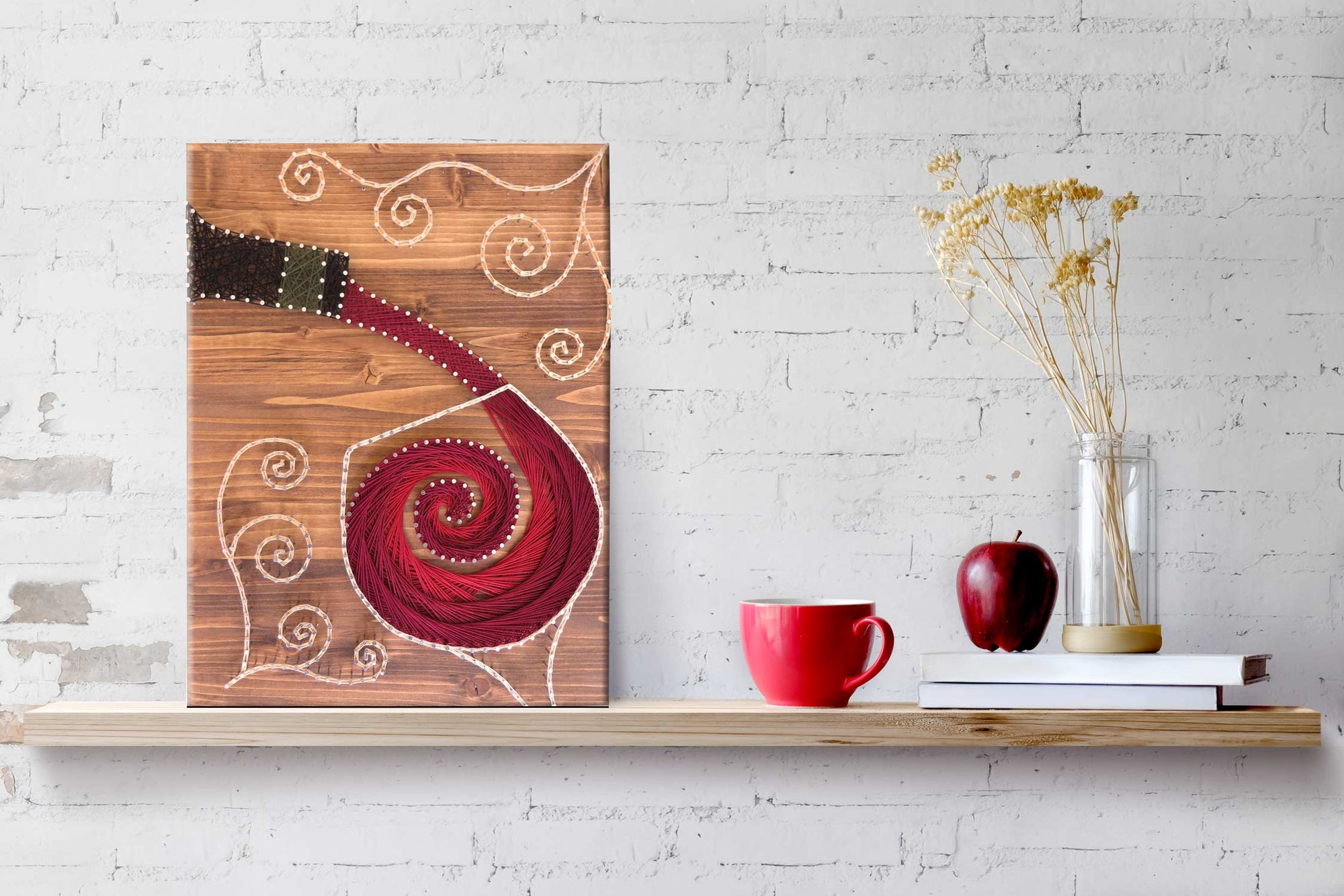 Stained Wood Pouring Wine String Art Kit